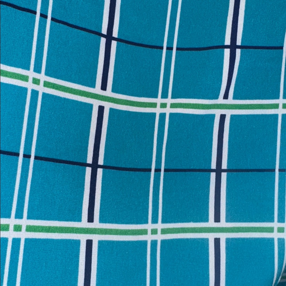 Women’s Teal Plaid Sleeveless Top Size XL Casual Pleated Preppy Tank Top Blouse - Picture 4 of 5